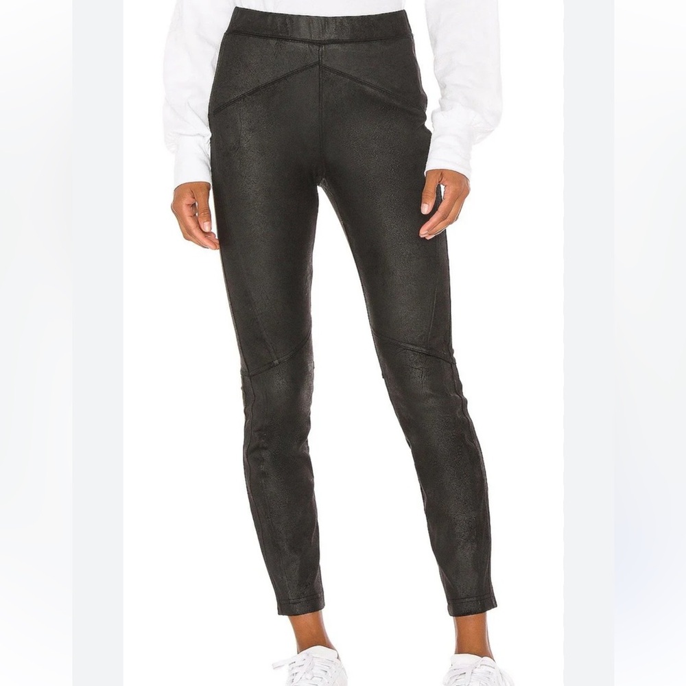 Free People Midnight vegan suede skinny leggings in black size 6